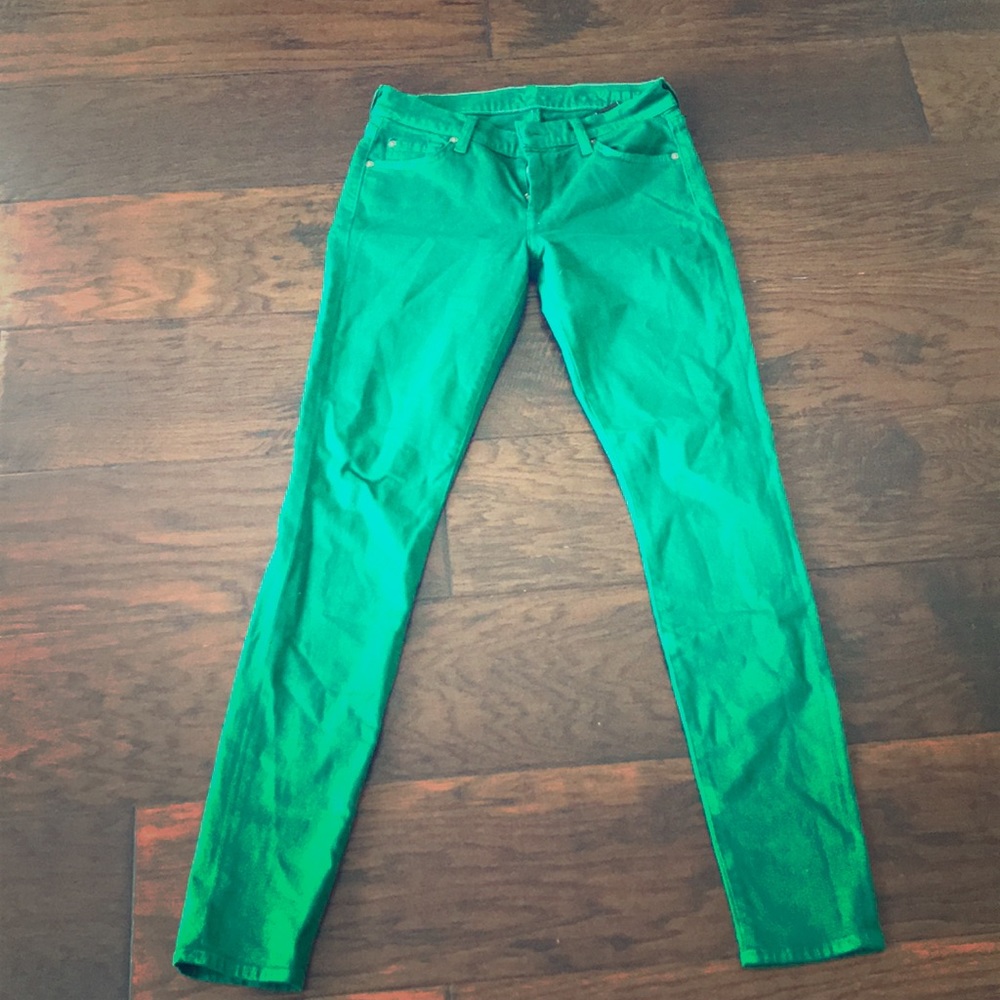 7 for All Mankind jeans, size 27, GREEN!